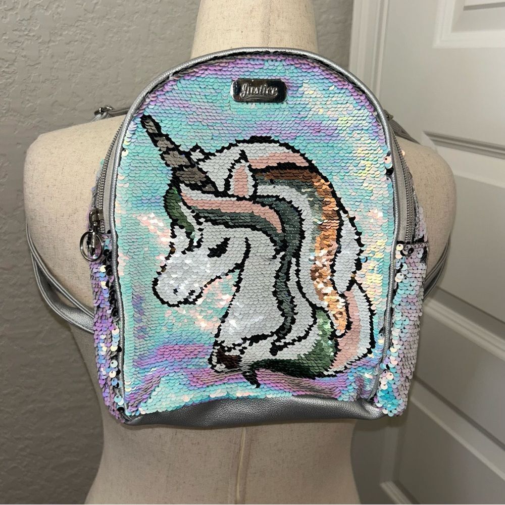 Justice Sequins Unicorn Statement Backpack